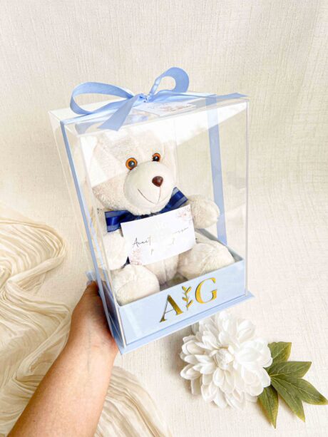 Caixa Grande Pajem 23X16x16 (Cartonagem + TAMPA ACRÍLICO) - URSO