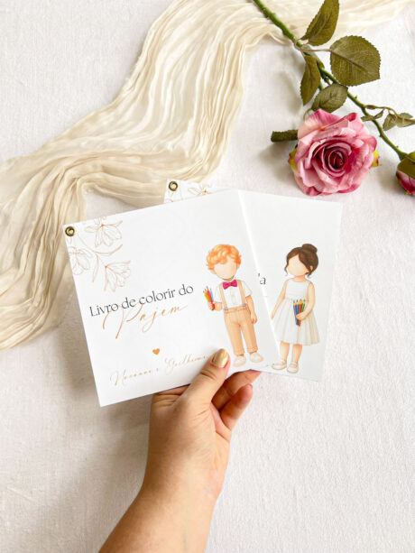 Cards de Colorir para Pajem e Daminha