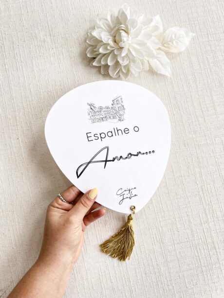 Leque Luxo de papel - Pingente artesanal - COD. 246