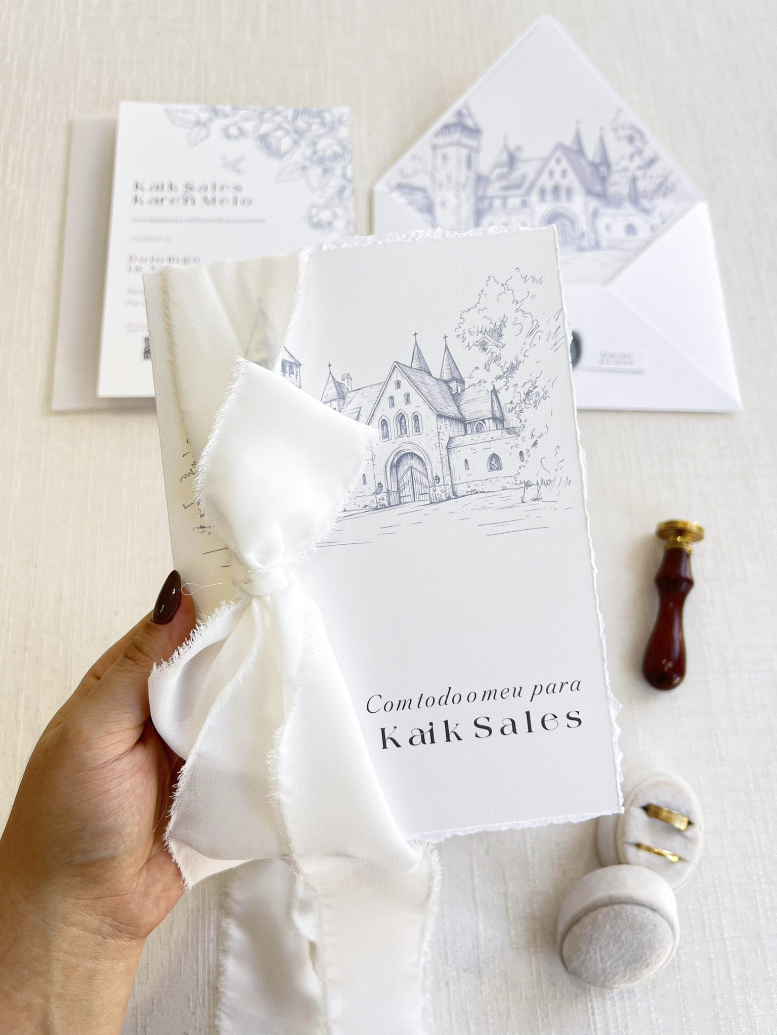 Par livro de Votos – Fita artesanal - COD. 254