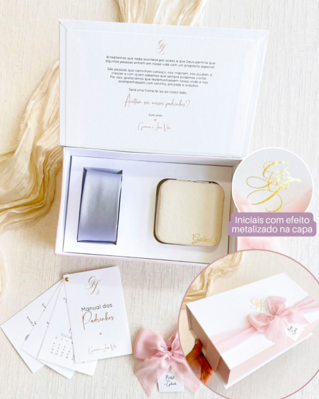 Caixa Casal 25X15x8 (Cartonagem) COLORIDO+METALIZADO - Porta Joia e Gravata - COD.5313