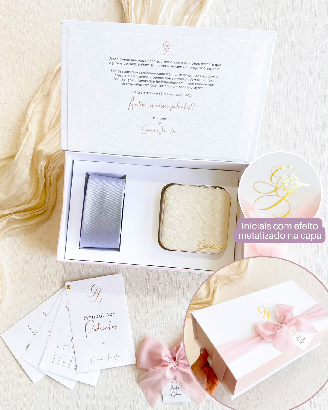 Caixa Casal 25X15x8 (Cartonagem) COLORIDO+METALIZADO - Porta Joia e Gravata - COD.5313