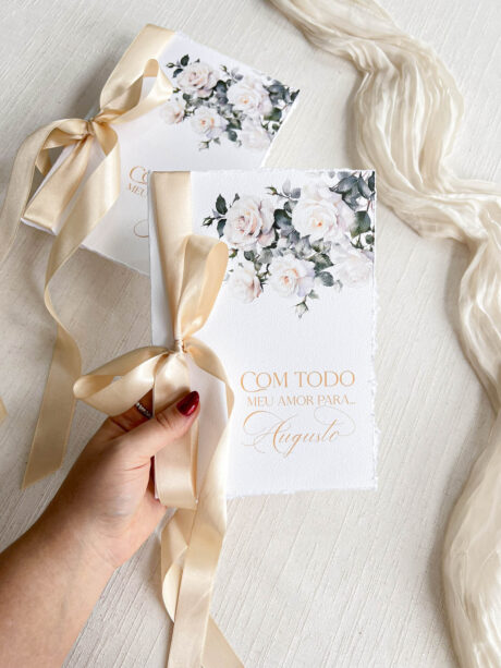 Par livro de Votos – Fita artesanal ou cetim  - COD. 254